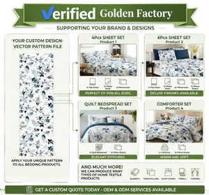 Ensemble de couette de luxe imprimé floral 4 pièces pour lit king size, couette d'hiver, couverture, ensemble de couette pour chambre à coucher, 4 pièces pour toutes les saisons - Product Image 6