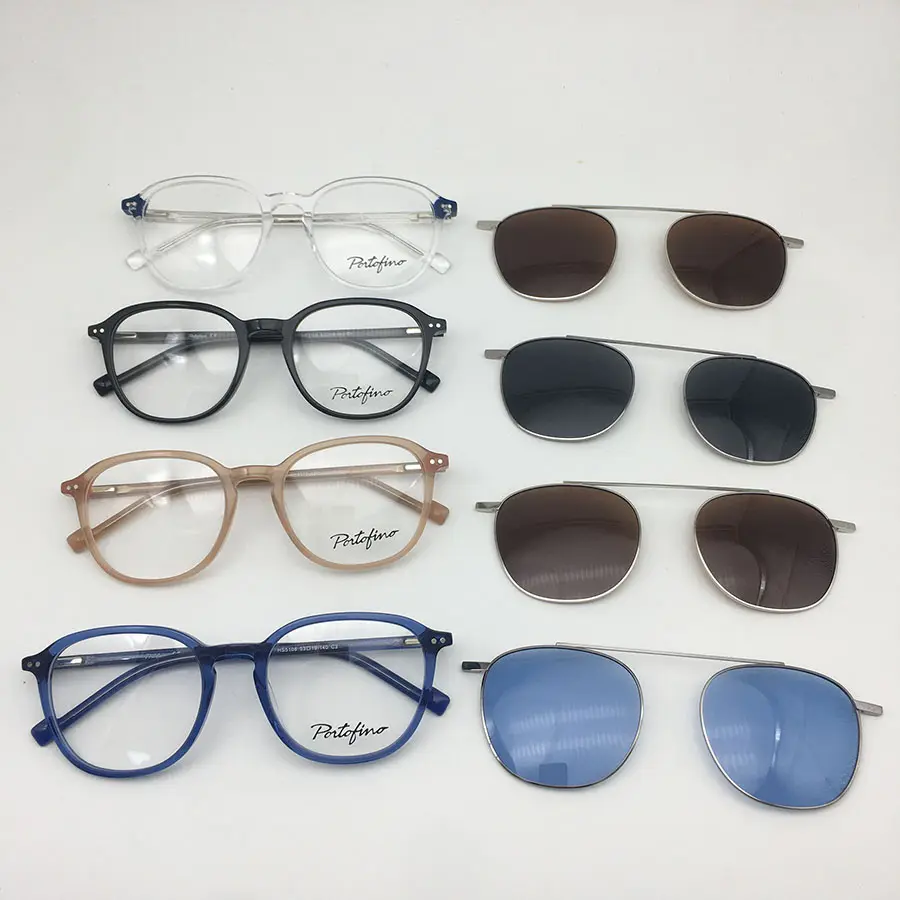 Customization Fashion Custom Men Women Optical Frame Eyewear Magnetic Clip on Sunglasses Clip on Reading Glasses
