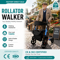 Déambulateurs à quatre roues pour personnes âgées, dispositifs d'aide à la marche, déambulateur avec siège, déambulateur avec siège pour personnes handicapées, déambulateur avec siège pour le shopping