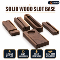 Alas Dudukan Kayu Walnut Solid Grosir dengan Slot Mesin untuk Pajangan Kalender Foto dan Tablet, Pemesinan CNC