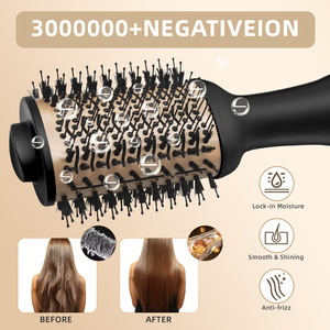 Secador de Pelo Eléctrico Iónico 3 en 1 de 1200W para Salón y Hogar, Cepillo Voluminizador y Peine Estilizador con Motor DC de Secado Rápido y 3 Temperaturas - Product Image 2