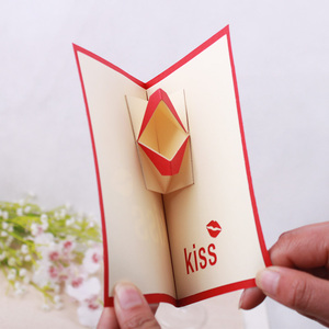 Tarjeta de Felicitación de Papel con Labios Rojos en 3D |   Tarjeta de Beso Explosivo para el Día de San Valentín, Confesión Romántica para Enamorados (Directo de Fábrica) - Product Image 5