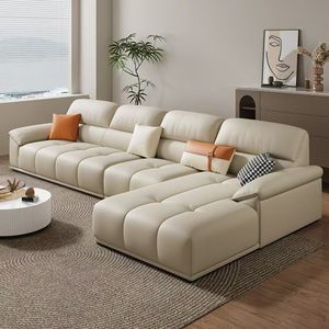 Sofá de Cuero Genuino Mibo Furniture, Piel de Vacuno de Primera Calidad, Tres Plazas, Estilo Moderno y Lujoso para Sala de Estar - Product Image 2