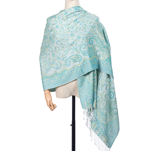 Haute qualité ethnique Jacquard Pashmina châle gland longue Paisley écharpe chaude pour l'hiver femmes Hijab Vintage frange en gros - Product Image 4