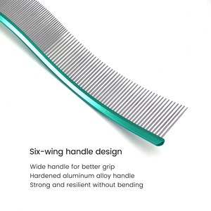 Baoli OEM <span class=keywords><strong>S</strong></span> forma mostra classe in acciaio inossidabile pettine per animali domestici efficiente grande cane gatto toelettatura capelli rifilatura per la finitura fare pettine - Product Image 5
