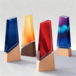 Nuovissimo trofeo bianco in legno con incisione in cristallo premio sublimazione <span class=keywords><strong>per</strong></span> cerimonia sport Meeting regali di benvenuto - Product Image 3