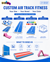 U-Rides AT-007 Piste d'air gonflable pour gymnastique, matériau PVC, épaisseur 40 cm, dimensions 3,5 m x 12 m