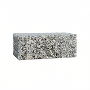 Paniers gabions en fer galvanisé argenté, lot de 3, pour aménagement paysager, pierre, design industriel - Product Image 1