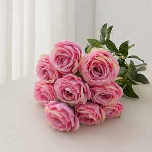 Bouquet de roses artificielles réalistes faites à la main LUYI-Fashion, plusieurs couleurs, pour la décoration de la maison, des fêtes et des mariages, prix de gros - Product Image 3