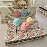 Jouet Squishy en Caoutchouc Souple Série Vaseline, Design Crème Fouettée Réaliste, à Rebond Lent, Anti-Stress, Cadeau Adorable