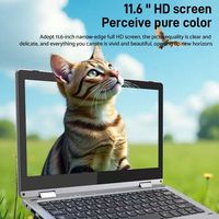 Nueva Computadora Portátil 2 en 1 con Pantalla Táctil Giratoria de 360 Grados de 11.6 Pulgadas, Doble Núcleo, para Negocios, Oficina, Estudiantes, Tableta
