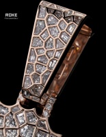 Pendentif Madonna de luxe en or 9K-18K/or rose, collier pavé de diamants de laboratoire glacés - Certifié IGI
