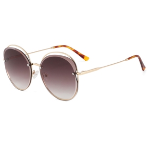 Gafas de Sol Redondas con Marco Metálico, Lentes Degradadas, Estilo Retro Unisex, Ligeras, para Uso Casual - Product Image 6