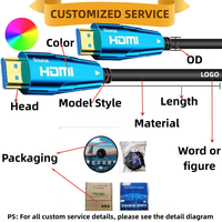 Premium-Qualität Optisches HDMI-Kabel 10m 20m 50m 100m HDMI-Kabel 4K Glasfaserkabel 3D 60Hz für Set-Top-Box, PS4/5, Projektor