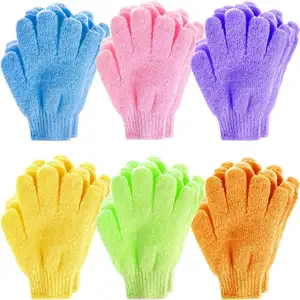 wholesale custom five finger exfoliating bath glove dead skin remover glove