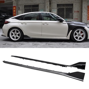 Nuevo Spoiler Delantero de Fibra de Carbono Seca Negro para Honda Civic Type R 11ª Gen. FL5 2022-2023, Extensión de Faldones Laterales con Montaje Atornillable - Product Image 1