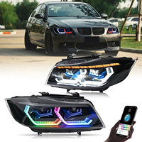 Feux de croisement RGB pour BMW Série 3 E90 E91 avec animation de démarrage, éclairage de tuning amélioré et DRL modifiés contrôlables par application