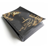 Sac à café à fond plat avec logo personnalisé, finition mate, sac d'emballage pour café en aluminium