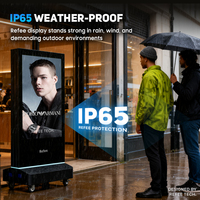 Écran publicitaire numérique Android de 43 pouces, étanche IP65, 1500 nits, sur pied, totem TV, moniteur LCD, centre commercial