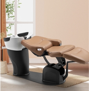 Lit de lavage électrique haut de gamme réglable pour position semi-allongée et rinçage, spécialement conçu pour les salons de coiffure - Product Image 4