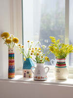 Cottage décoratif Vase à fleurs en céramique unique pour la maison, la cuisine et les bureaux