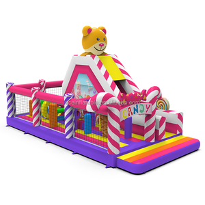 Carrera de obstáculos inflable de oso de caramelo para niños, fiesta, salto, Castillo de rebote, tobogán combinado, casa de rebote inflable al aire libre, parque infantil - Product Image 1