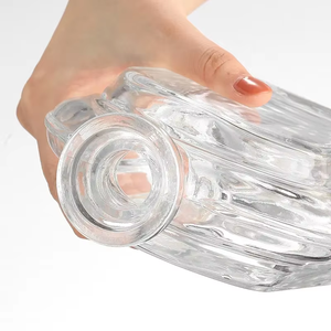 Bouteille à spiritueux vide en <span class=keywords><strong>verre</strong></span> <span class=keywords><strong>cristal</strong></span> blanc de haute qualité, 500 ml, avec bouchon en liège, corps carré unique à fond bombé, pour usage industriel - Product Image 2