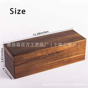 Wooden Tea Bag <b>Storage</b> <b>Box</b> Rectangular <b>Drawer</b> Style Compartmentalized Tea Set Holder Household Use - Product Image 4