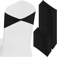 Nœuds de chaise noirs unis extensibles avec boucles décoratives pour mariage