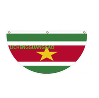Drapeau en forme d'éventail du Suriname, design personnalisé, drapeau en forme d'éventail, drapeau de jardin, drapeau d'extérieur, drapeau de cour