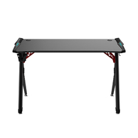 Prix d'usine de haute qualité LED-Lit extensible PC Gaming Desk Carbone Surface Bois Métal Matériel pour les joueurs