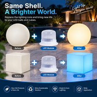 Module d'éclairage LED RGB rechargeable, étanche IP65, noyau d'éclairage de remplacement pour lampe LED Globe carrée pour meubles