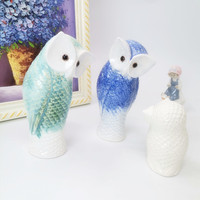Figurines de hibou blanc en céramique de qualité AB/accessoires pour la décoration de la maison avec prix Direct d'usine