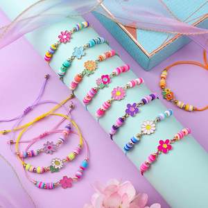 12 pièces <span class=keywords><strong>Groovy</strong></span> fleur princesse bracelets porte-bonheur pour filles réglable enfants bijoux pour fêtes et amitié Style mignon - Product Image 3