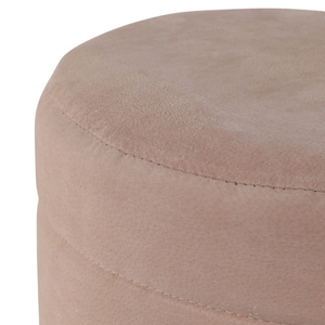 Pouf Rotondo in Camoscio, Sgabello Contemporaneo Poggiapiedi per Soggiorno, Arredamento Casa, Sedia da Toeletta - Product Image 6