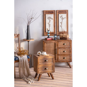 Armoire <span class=keywords><strong>de</strong></span> <span class=keywords><strong>chevet</strong></span> <span class=keywords><strong>en</strong></span> bois massif style Antique pour chambre à coucher, tiroir à 2 niveaux, support <span class=keywords><strong>de</strong></span> nuit <span class=keywords><strong>en</strong></span> <span class=keywords><strong>osier</strong></span>, <span class=keywords><strong>Table</strong></span> <span class=keywords><strong>de</strong></span> <span class=keywords><strong>chevet</strong></span> Vintage pour chambre à coucher et salon - Product Image 5