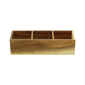Brown Solid <strong>Wooden</strong> Boxes Desktop Decoration Wood <strong>Storage</strong> <strong>Box</strong> with Handle and Removable Partition - Product Image 3