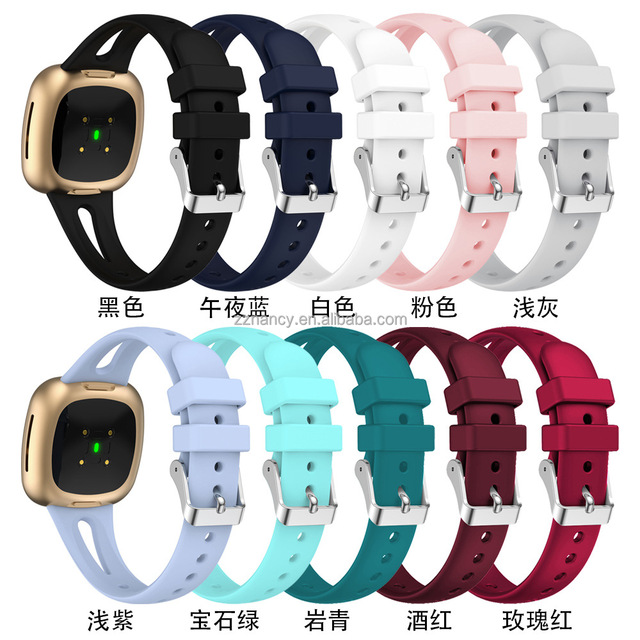 GuHe Watch Band for Fitbit Versa 3 4 Strap Slim V-Cut Replacement Bracelet for Fitbit Sense 2 Bands Versa 4 Accessories S L