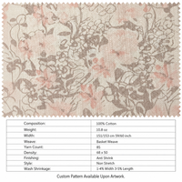 Tissu denim respirant imprimé numériquement, toucher lin, base 10,8 oz, 100 % coton, 59-60 pouces, non extensible, motif personnalisé pour vêtements