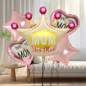 Ensemble de 5 ballons pour la fête des mères, ensemble de ballons en feuille d'aluminium avec couronne de fleurs, globos, pour la décoration de fête - Product Image 3