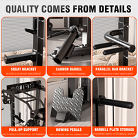 Máquina Smith, Equipo de Fitness Doméstico, Rack de Potencia Multifuncional Integrado, Plataforma para Sentadillas Profundas, Configuración de Gimnasio en Casa/Garaje