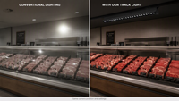 Lampu Sorot Linear LED 60W untuk Supermarket Daging Segar, Penerangan Display Daging Komersial 6600Lm CRI Tinggi
