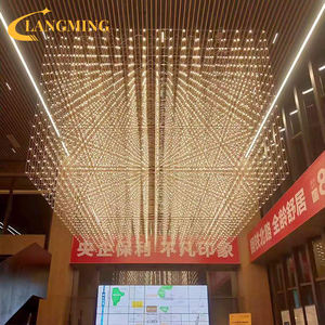 Moderne Hotel Project Custom Decoratie Hoge Plafond Luxe Roestvrij Staal Starlight Kroonluchter Hanglamp - Product Image 4