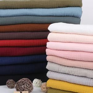 コットンガーゼ生地100% オーガニックコットンクレープ織りベビー服2層モスリン生地無地子供用 - Product Image 2