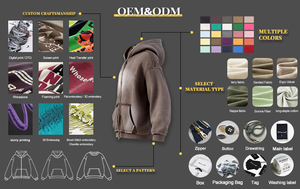 Fabricantes de Ropa al por Mayor, Sudadera con Capucha Desgastada con Lavado Ácido, Sudadera de Forro Polar Vintage de Diseñador, Sudadera con Capucha y Cremallera DTG para Hombre - Product Image 4