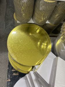 Prix usine taille personnalisée planche à gâteau ronde feuille d'or gâteaux ondulés tambour résistant à la graisse Reposteria carton gâteaux support - Product Image 3