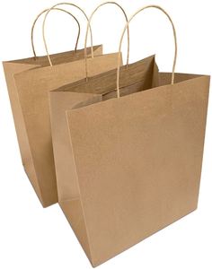 Sac en papier kraft brun recyclé personnalisé, qualité alimentaire, pour emporter, avec logo imprimé, sac de boulangerie pour aliments, vêtements et promotion - Product Image 4