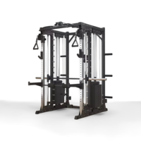 Machine Smith Commerciale, Équipement de Musculation, Cage de Force, Entraîneur Multifonctionnel à Câbles Croisés, Rack de Force Tout-en-Un