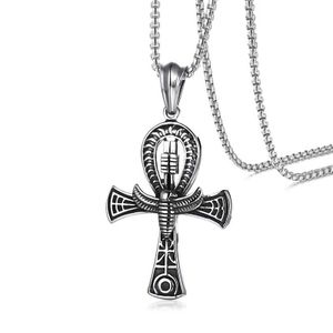 Caliente Nueva joyería egipcia personalizada para hombres Retro Ankh Cruz declaración colgante <span class=keywords><strong>collar</strong></span> con cadena de eslabones de moda para bodas fiestas - Product Image 4