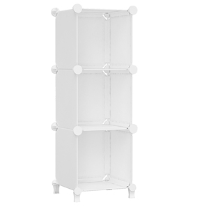 Organizador de cubos de tres rejillas <span class=keywords><strong>blanco</strong></span> de <span class=keywords><strong>resina</strong></span> PP fácil de montar para cocina y hogar, <span class=keywords><strong>armario</strong></span> de omnipotencia, almacenamiento de cocina - Product Image 1